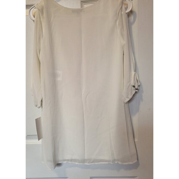 Sequin Hearts Girls Size 12 Dress White & Orange Design Lined Long Sleeve, NWT - Picture 7 of 7